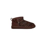 UGG Faux Fur High Top Sneakers Brown, Dam