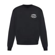 Amiri Svart Logo Print Crew Neck Sweater Black, Herr