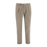 Michael Coal Elegant Wide Fit Pleated Trousers Beige, Herr