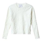 Gaëlle Paris Långärmad Mönstrad Pullover Off White White, Dam