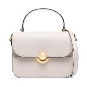 Furla Taupe Läder Axelväska med Boule Lås Beige, Dam