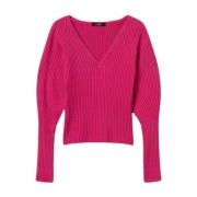 Twinset Fuchsia Ribbed Sweaters Actitude Collection Pink, Dam