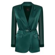 Pinko Grön Gagny Saten Blazer Jacka Green, Dam