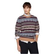 Tommy Hilfiger Fair Isle ullblandning jacquard tröja Multicolor, Herr