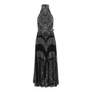 Zimmermann Paisley Halter Picknick Klänning Black, Dam