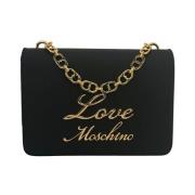 Love Moschino Stilren Handväska med Hjärtdekoration Black, Dam