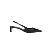 Jacquemus Svarta läder slingback skor Black, Dam