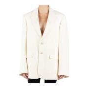 Wardrobe.nyc Vit Ull Blazer White, Dam