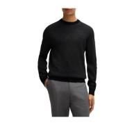 Hugo Boss Tvåfärgad Jacquardtröja Regular Fit Black, Herr