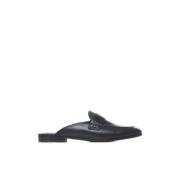 Brunello Cucinelli Svarta läderloafermulor Black, Dam