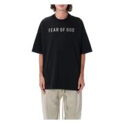 Fear Of God Svart Bomull T-shirt med Ikoniskt Logotyp Black, Herr