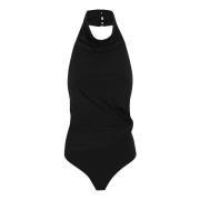 Andamane Svart Turtleneck Öppen Rygg Bodysuit Black, Dam