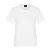 Emporio Armani Vit Bomull Rhinestone Crew Neck T-shirt White, Dam