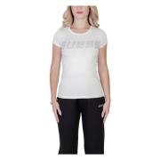 Guess Vit Tryckt Kortärmad T-shirt White, Dam