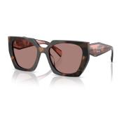 Prada Opal Tone Fyrkantiga Solglasögon Brown, Dam