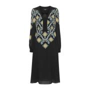 Etro Elegant Blommig Klänning Black, Dam