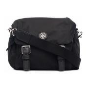 Tory Burch Liten Nylon Messenger Väska Black, Dam