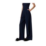 Twinset Bredbenad Randig Lurex Byxor Blue, Dam