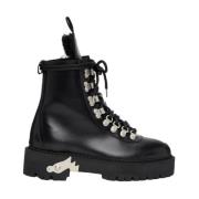 Off White Läder Ankelboots Black, Dam