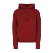 Saint Laurent Logotyp Huvtröja i Bomullsfleece Red, Herr