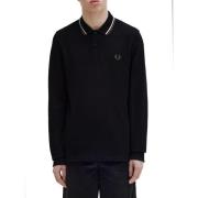 Fred Perry Ikonisk Twin Tipped Polo Shirt Black, Herr