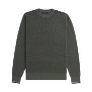 Fred Perry Grön Crew Neck Sweatshirt Aw24 Green, Herr