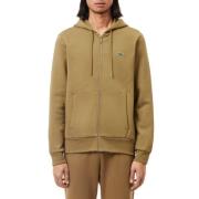 Lacoste Brun Dragkedja Hoodie Sportig-Chic Stil Brown, Herr