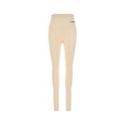 Jil Sander Ivory Wool Blend Leggings Beige, Dam