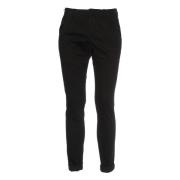 Dondup Svarta Slim Fit Byxor Aw24 Black, Herr