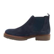 Exton Blå Mocka Chelsea Boots Blue, Herr