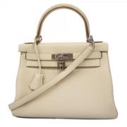 Hermès Vintage Pre-owned Laeder handvskor Beige, Dam