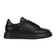 Exton Svarta Läder Låga Sneakers Black, Herr