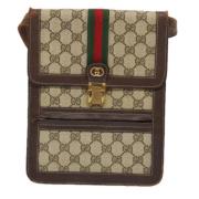 Gucci Vintage Pre-owned Canvas axelremsvskor Beige, Dam