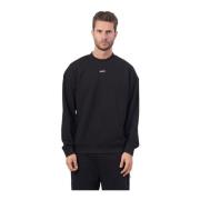 Hugo Boss Svart Crewneck Bomullströja Black, Herr