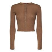 Max Mara Beige Sweater med Jewel Buttons Stängning Beige, Dam