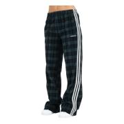 Adidas Originals Corduroy Tartan Wide Leg Byxor Black, Dam