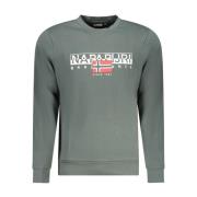 Napapijri Grön Logotryck Bomullsweatshirt Green, Herr