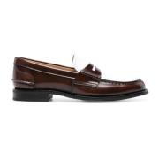 Church's Läder Loafers med Patent Effekt Brown, Dam