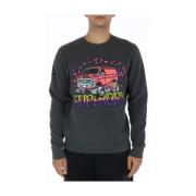 Superdry Grå Tryckt Sweatshirt med Rund Hals Gray, Herr