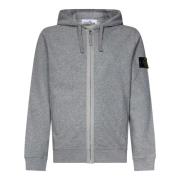 Stone Island Grå Zip-Up Hoodie för Män Gray, Herr