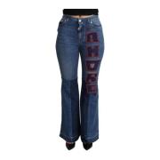 Dolce & Gabbana Amore Flare Jeans Kvinnor Blå Blue, Dam