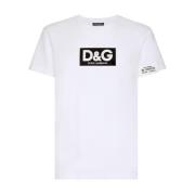 Dolce & Gabbana Logo Print Vit T-shirt White, Herr