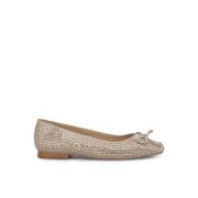 Alma EN Pena Rhinestone ballerina med rosett Beige, Dam