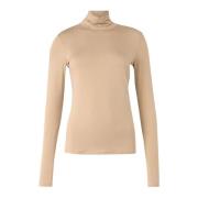 Max Mara Weekend Hög hals Jersey T-shirt med Print Brown, Dam