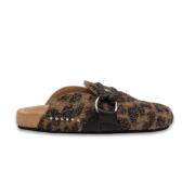 Claris Virot Vintage Leopard Mules med Scarab Emblem Multicolor, Dam