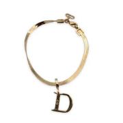 Dior Vintage Pre-owned Metall halsband Yellow, Dam