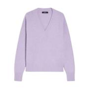 Max Mara Weekend Alpaca Blend V-Neck Sweater Purple, Dam