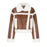 Stand Studio Brun Faux Shearling Jacka Brown, Dam