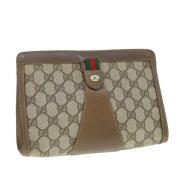 Gucci Vintage Pre-owned Laeder kuvertvskor Beige, Dam