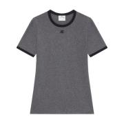 Courrèges Broderad Logotyp Rund Hals Topp Gray, Dam